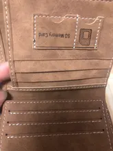 Hombres cartera billetera de cuero Slim Hipster de piel de vaca de tarjeta de crédito/portadores de identificación de monederos de negocios billetera plegable