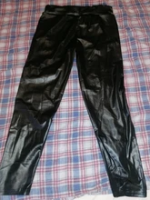 Pantalones de lápiz de cintura alta XL-5XL de talla grande para mujer, pantalones largos de piel sintética de PU, pantalones ajustados elásticos sexis informales