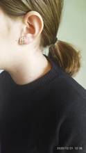 Pendientes con diamantes de imitación de diseño coreano para mujer, aretes sin agujero, estilo Simple y elegante, pendientes para fiesta y boda, joyería