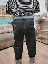 Pantalones vaqueros elásticos para hombre, Vaqueros largos de talla grande y cintura muy grande, 36 a 48