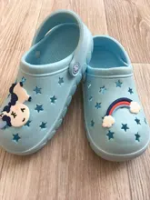 Zapatillas de unicornio para niño y niña, zapatos de arcoíris para niño pequeño, animales, zapatillas de bebé al aire libre, zapatillas de PVC con dibujos animados para niño 2019