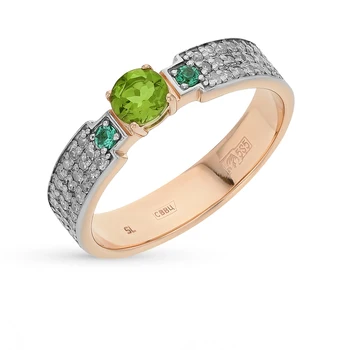 Gold ring with sultanites, emeralds and diamonds sunlight sample 585
Gold ring with sultanites, emeralds and diamonds sunlight sample 585