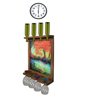 Wall Clock Wall Art Picture Wooden Wine Rack Bottle Organizer Holders Beer Whiskey Bottle Bar Home Party Kitchen Salon Accessory
Wall Clock Wall Art Picture Wooden Wine Rack Bottle Organizer Holders Beer Whiskey Bottle Bar Home Party Kitchen Salon Accessory