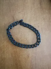 Pulsera cubana Vintage para hombre, pulseras de cadena de eslabones y brazaletes de Rock negro, joyería Punk para fiesta