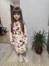 Albornoz con capucha de manga larga para niños, bata infantil con estampado de dibujos animados, bata de baño de Animal para niño, albornoz de chica para primavera y otoño