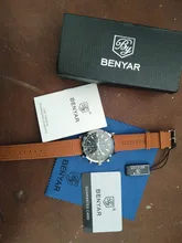 BENYAR-reloj deportivo de lujo para hombre, cronógrafo de cuero, resistente al agua, de pulsera, militar, de cuarzo, saat