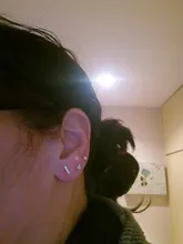 Canner 1 925 Pendientes tipo botón de plata fina para mujer oro Mini Luna estrella aretes geométricos Bijoux Pendientes Piercing 2020 W5