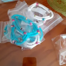 Gargantilla Bohemia con cuentas de barro colorido para la playa collar de arcilla polimérica Boho Arco Iris joyería ajustable para mujeres y niñas