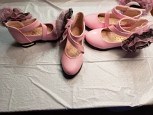 Zapatos de tacón alto para niñas, zapatos de flores de princesa, de cuero, a la moda para chicas, vestidos de fiesta, baile de boda