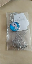 Invierno princesas Elas Anna regalo de vidrio redondo de cristal cabochon plata plateado/colgante de cristal collar de la joyería para regalo