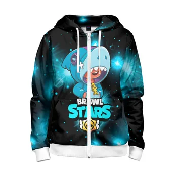 Children's sweatshirt 3D with zipper Brawl Stars Leon shark. 
Children's sweatshirt 3D with zipper Brawl Stars Leon shark.