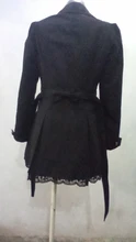 Gabardina larga con cuello vuelto para mujer, abrigo ajustado con doble botonadura de encaje, ropa de calle de talla grande 3XL, primavera 2020
