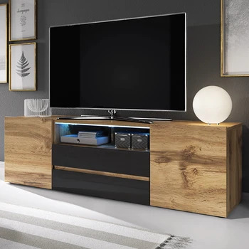 Selsey BROS - TV Stand / Modern Entertainment Unit with LED / TV Cabinet with Storage / Golden Oak with Black
Selsey BROS - TV Stand / Modern Entertainment Unit with LED / TV Cabinet with Storage / Golden Oak with Black