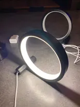 Led-Table-Lamp Night-Light Acrylic Bedroom Dimmable Living-Room Circular Black/white