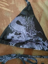Conjunto de Bikini con vendaje de Bandeau para mujer, Bikini con estampado de dragón chino, ropa de baño brasileña con Push-Up, ropa de playa, bañador 2021