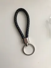LLavero de cuero trenzado de PU para hombre y mujer, 1 Uds. De cuerda tejida, bolsa de bricolaje, colgante, soporte para llavero, llavero de trinquete de coche, llavero