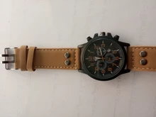 Reloj analógico de cuarzo con fecha de Cuero militar para hombre, pulsera de reloj resistente al agua masculino, regalos decoración fiesta