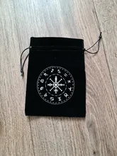 Bolsa de almacenamiento de tarjetas de oráculo de Tarot de pentagrama de terciopelo, accesorios de adivinación de bruja de constelación de runas, bolsa con cordones de dados de joyería