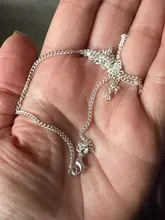 Cadena lateral De 2mm para mujer, De Plata De Ley 925 De 16 , 18, 20 , 22 y 24 , collares con colgantes, collar De plata