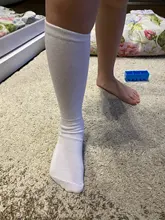 Para niños, hasta la rodilla calcetines para niños y niñas de algodón de rayas de la Escuela Deportiva blanco calcetines | Calcetines niños bebé tubo largo pierna caliente