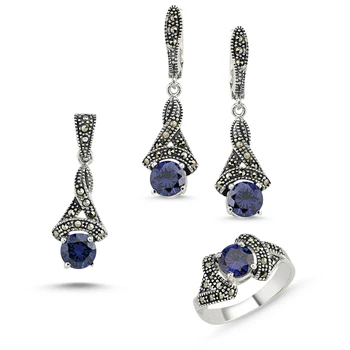 Silver 925 Sterling Marcasite & Zircon Crystal Set
Silver 925 Sterling Marcasite & Zircon Crystal Set