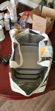 PURDORED-Bolsa de almuerzo de diseño geométrico para estudiantes, bolso enfriador de comida para Picnic, bolsas de almuerzo aislantes, bolsa portátil para desayuno, 1 ud.