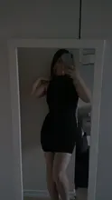 Vestido corto femenino ajustado sin mangas para verano, minivestido Sexy ceñido para mujer, con cuello levantado y realce de cadera
