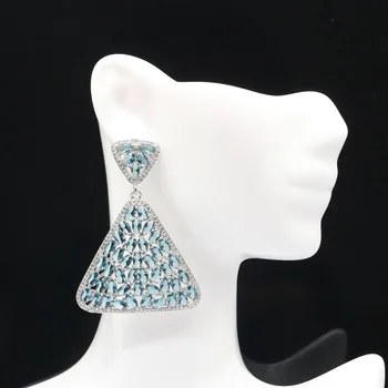 54x38mm Awesome Created Long Big 14.5g Violet Tanzanite Bright Zircon For Women Party Silver Earrings Fine Jewelry 
54x38mm Awesome Created Long Big 14.5g Violet Tanzanite Bright Zircon For Women Party Silver Earrings Fine Jewelry