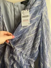 Vestido con estampado de piel de serpiente para mujer, vestido sexy con volantes, manga linterna y cuello de pico, para primavera y otoño, 2020