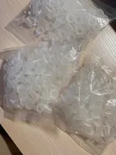 Taza para tinta de tatuaje desechable, soporte de pigmento para cejas, tapas de contenedores, de silicona, tamaño pequeño y grande, 100 Uds.