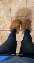 Zapatillas lindas de piel sintética antideslizantes para mujer, zapatos cálidos de invierno, con dibujos animados de oso de peluche, para el hogar