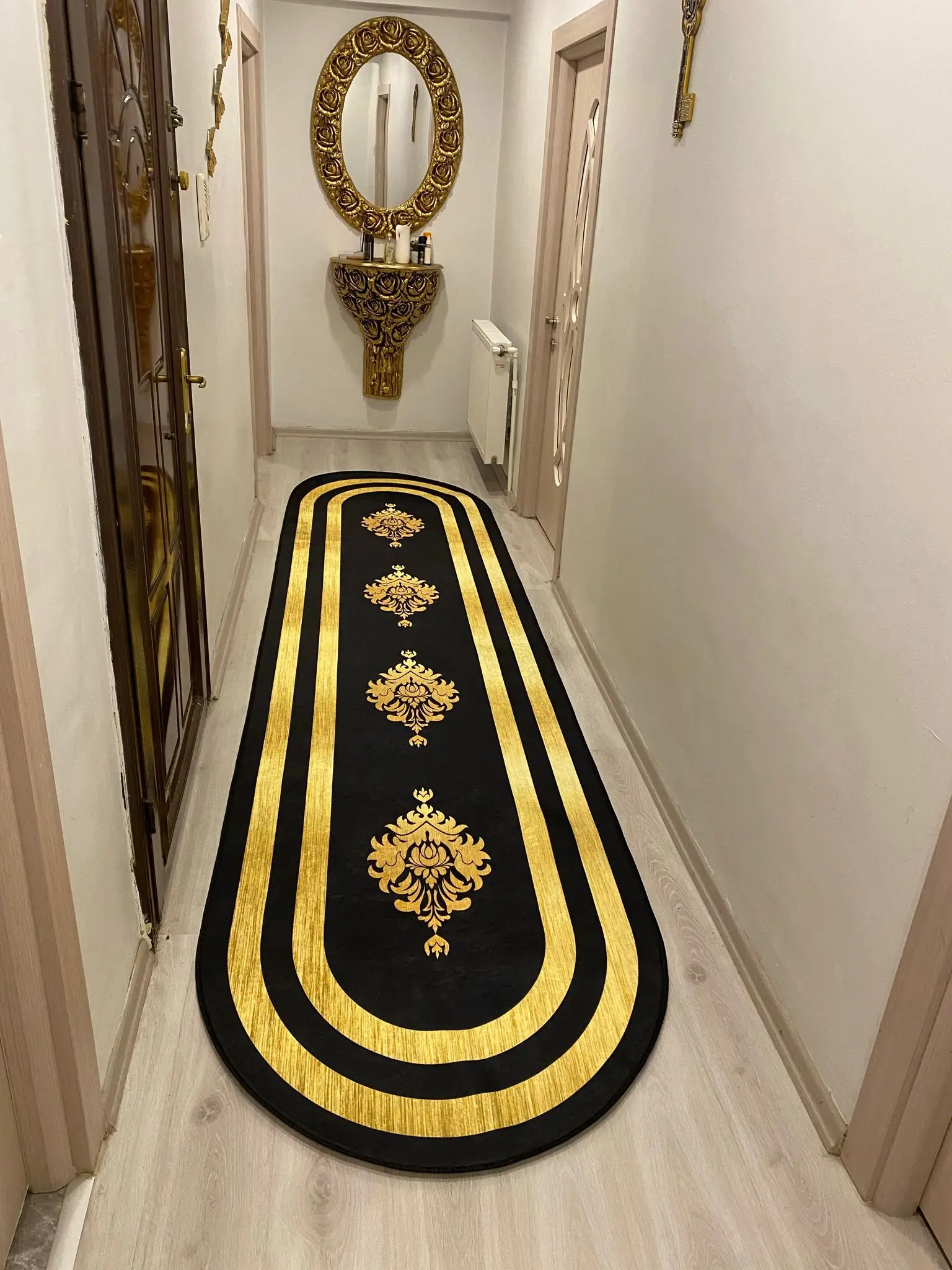 Black Gold Motif Aisle Carpet Washable Artificial Leather Cold Proof Base Thai Feather Easy To Clean Stout Tight Retest Fabric
Black Gold Motif Aisle Carpet Washable Artificial Leather Cold Proof Base Thai Feather Easy To Clean Stout Tight Retest Fabric
