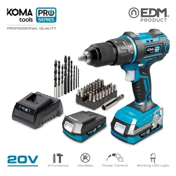 HAMMER DRILL/20V SCREWDRIVER WITH 2 BATTERIES 2.0 AH AND CHARGER KOMA TOOLS PRO SERIALS BATTERY EDM
HAMMER DRILL/20V SCREWDRIVER WITH 2 BATTERIES 2.0 AH AND CHARGER KOMA TOOLS PRO SERIALS BATTERY EDM