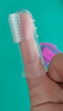 Cepillo de dientes de dedo para bebé, cepillo de silicona suave para formación de dientes con caja de almacenamiento, masaje transparente para el cuidado bucal