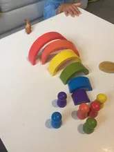 Juguetes de madera de arcoíris Montessori para bebés, bloques de construcción creativos de arcoíris, juego de madera de Jenga, juguetes educativos para edades tempranas