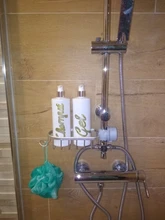 Bathroom Shelf Black Shower Storage Basket Storage Rack Adjustable Faucet