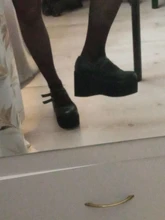 BONJOMARISA el gran tamaño 43 tacones para chicas sólida plataforma de hebilla con Janes bombas mujeres Lolita de fondo grueso gótico zapatos de mujer Zapatos
