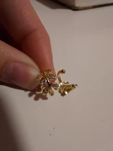 Pendiente de Clip de hoja de oro para mujer, sin perforación, Puck Rock, Vintage, de cristal, joyería, 1P