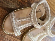 Zapatos Infantiles para niñas nuevas sandalias de verano los niños perla abalorios sandalias de playa con calce Enfants plana Escuela de zapatos para bebé de la UE 21-30