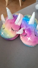 Zapatillas de unicornio de arco iris para niña, pijama de dibujos animados para niño, zapatos infantiles para niñas, zapatillas de unicornio para niña