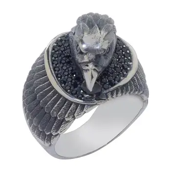 3D Eagle Headed Silver Men's Ring with Mini Black Stones Fashion Turkish Premium Quality Handmade Jawelery
3D Eagle Headed Silver Men's Ring with Mini Black Stones Fashion Turkish Premium Quality Handmade Jawelery
