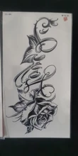 Pegatinas de tatuaje temporal a prueba de agua para hombre y mujer, tatuaje Negro Grande, Cráneo de Tigre, León, Lobo, rosa, pierna, pecho, tatuaje falso para brazo