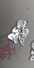 15 unids/lote Ángel plateado plata pulseras encanto colgantes joyería de moda hacer hallazgos DIY hechos a mano encantos I228