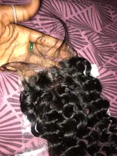 Bling Hair-pelo peruano ondulado con cierre de encaje, pelo de bebé 4x4 libre/Medio/tres partes, cabello humano Remy, Color Natural, envío gratis