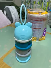 Caja de almacenamiento portátil para comida de bebé, contenedor de leche con dibujos animados de cereales esenciales, estilo Rana, 3 niveles