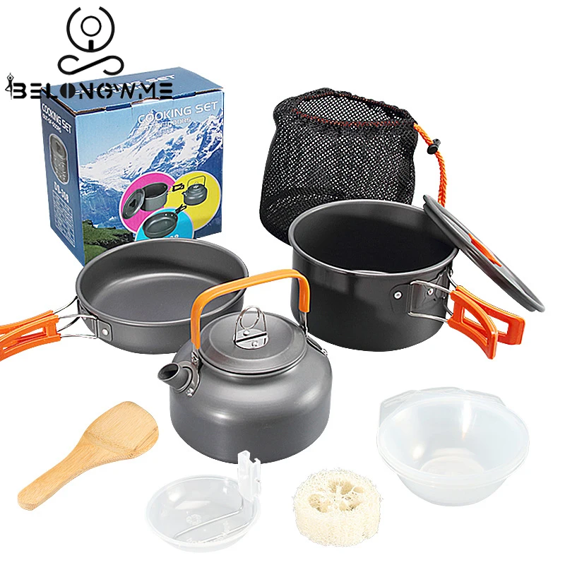 Outdoor Camping Cookware Ultra-light Aluminum Alloy Cookware Set Picnic Hiking Kettle Pot Cauldron Cooking Tableware Sets 3PCS
Outdoor Camping Cookware Ultra-light Aluminum Alloy Cookware Set Picnic Hiking Kettle Pot Cauldron Cooking Tableware Sets 3PCS