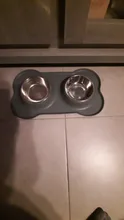 Cuenco antideslizante doble para perro con alfombrilla de silicona, cuencos de Alimentación de Mascotas duraderos de acero inoxidable Alimentador de agua para perros y gatos