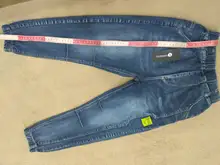 INS chicos populares jeans 4-13 años algodón viejo lavado niños jeans Corea bolsillo letras pantalones para bebés niños jeans niños 7 colores opciones