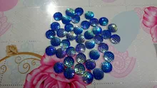 40 piezas 8mm 10mm 12mm Colores mixtos sirena pescado escala plana trasera Diamante de imitación redondo cabujón adorno Scrapbooking manualidades DIY