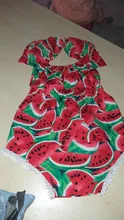 Nueva Infant Toddler bebé recién nacido Niñas sandía impreso sin mangas bodysuit sunsuit jumpsuit ropa casual